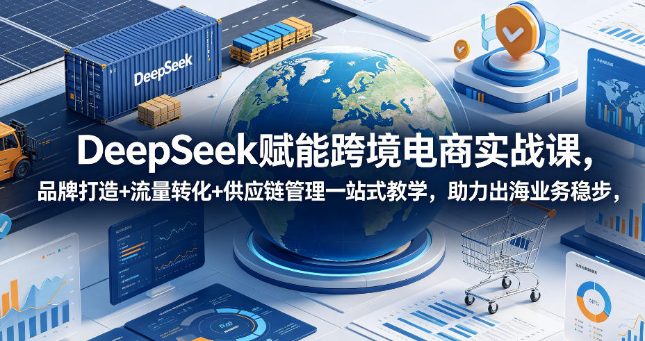 DeepSeek赋能跨境电商实战课,品牌打造+流量转化+供应链管理一站式教学,助力出海业务稳步发展-来友网创