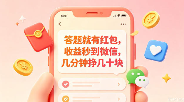 答题就有红包,收益秒到微信,几分钟挣几十块,学生党上班族宝妈都可以玩【揭秘】-来友网创