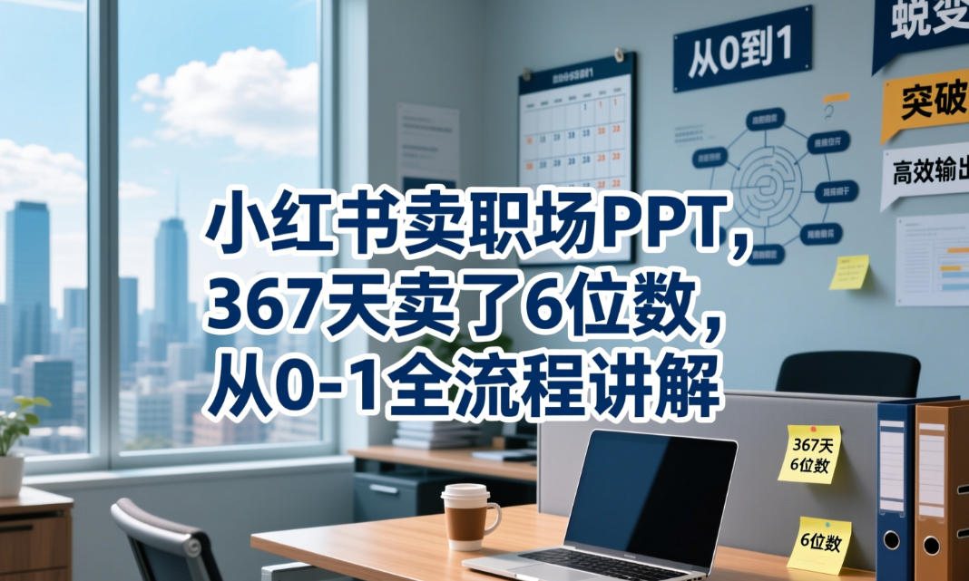 小红书卖职场PPT,367天卖了6位数,从0-1全流程讲解-来友网创