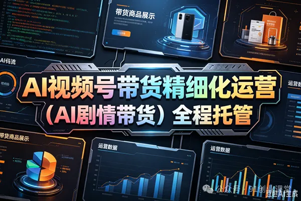 (AI剧情带货)视频号精细化代运营,历时两个月研究测试的新玩法,社裙免费参加-来友网创
