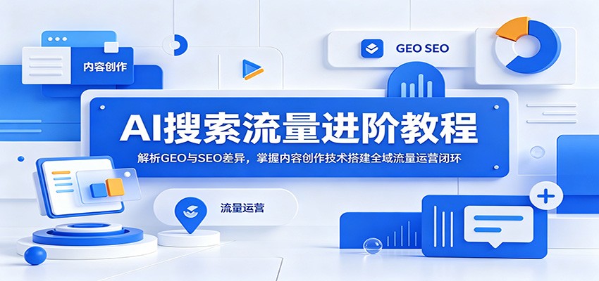 AI搜索流量进阶教程:解析GEO与SEO差异,掌握内容创作技术搭建全域流量运营闭环-来友网创
