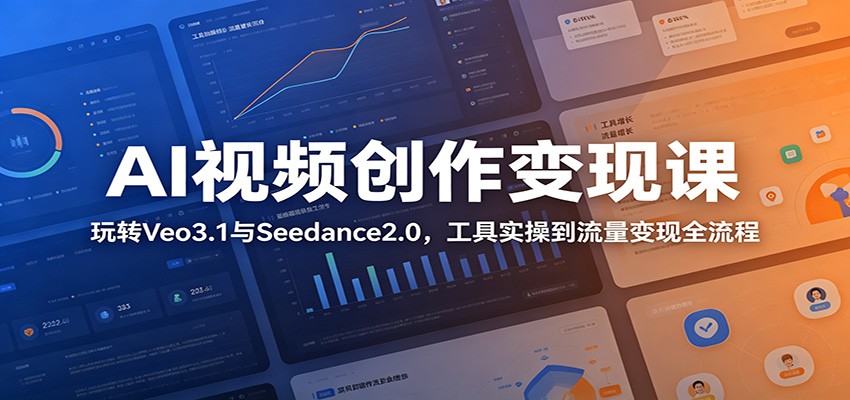 AI视频创作变现课:玩转Veo3.1与Seedance2.0,工具实操到流量变现全流程-来友网创