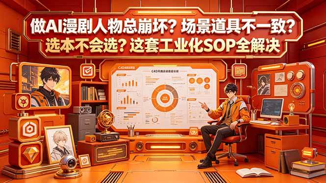 (18850期)做AI漫剧人物总崩坏?场景道具不一致?选本不会选?这套工业化SOP全解决 (更新)-来友网创