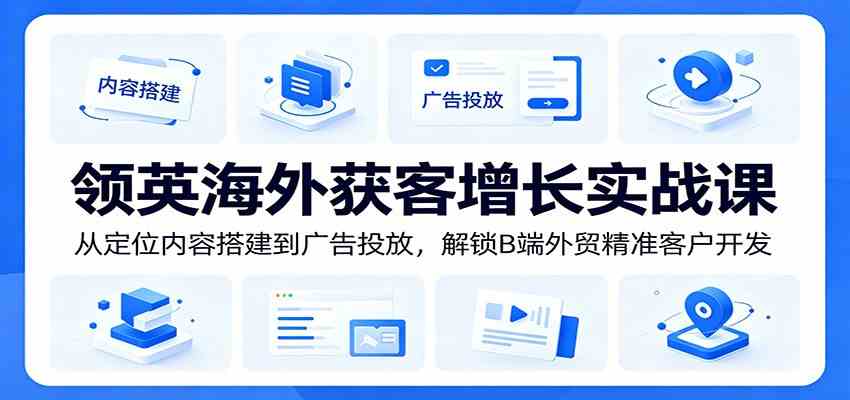 领英海外获客增长实战课:从定位内容搭建到广告投放,解锁B端外贸精准客户开发-来友网创