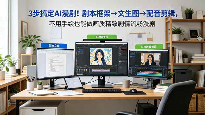 (18866期)3步搞定AI漫剧!剧本框架→文生图→配音剪辑,不用手绘也能做画质精致剧情流畅漫剧-来友网创