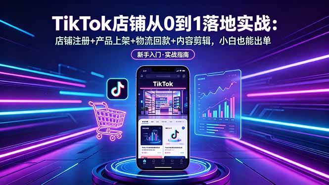 (18862期)TikTok店铺从0到1落地实战:店铺注册+产品上架+物流回款+内容剪辑,小白也能出单-来友网创