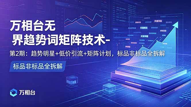 (18861期)万相台无界趋势词矩阵技术-第2期:趋势明星+低价引流+矩阵计划,标品非标品全拆解-来友网创