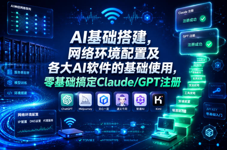 AI基础搭建,网络环境配置及各大AI软件的基础使用,零基础搞定Claude/GPT注册-来友网创