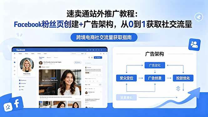(18888期)速卖通站外推广教程:Facebook粉丝页创建+广告架构,从0到1获取社交流量-来友网创