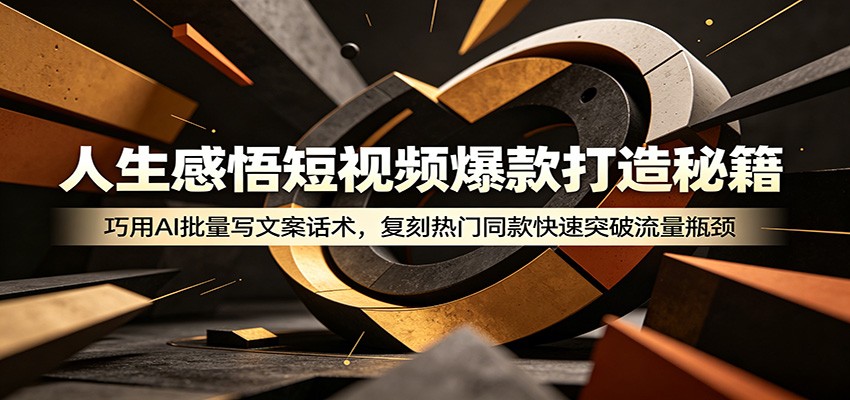 人生感悟短视频爆款打造秘籍:巧用A 批量写文案话术,复刻热门同款快速突破流量瓶颈-来友网创