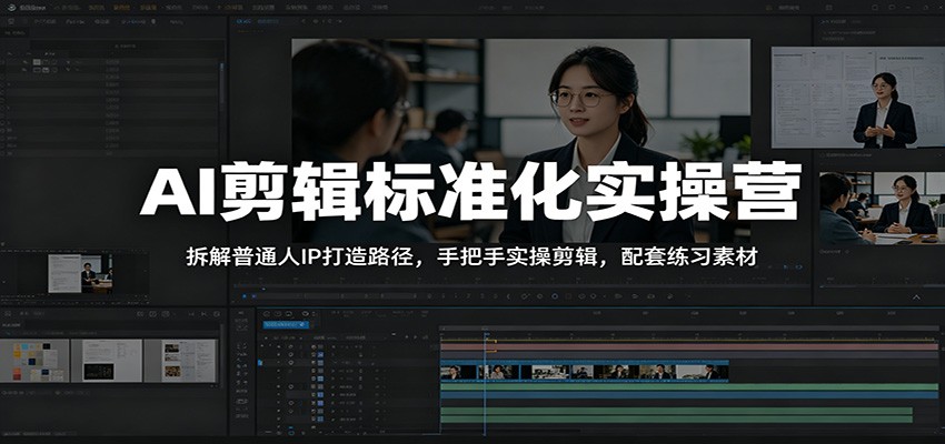 AI剪辑标准化实操营:拆解普通人IP打造路径,手把手实操剪辑,配套练习素材-来友网创