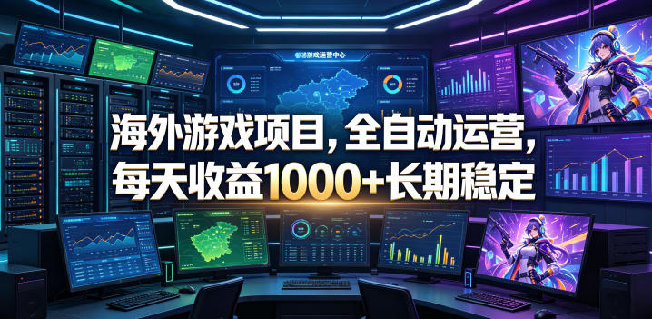 海外游戏项目,全自动运营,每天收益1000+长期稳定【揭秘】-来友网创