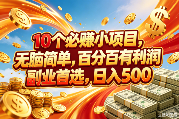 (18918期)10个必赚的小项目,百分百赚元子,无脑简单,副业首选,日入500+-来友网创