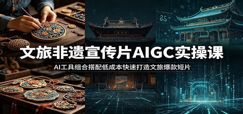 文旅非遗宣传片AIGC实操课:AI工具组合搭配低成本快速打造文旅爆款短片-来友网创