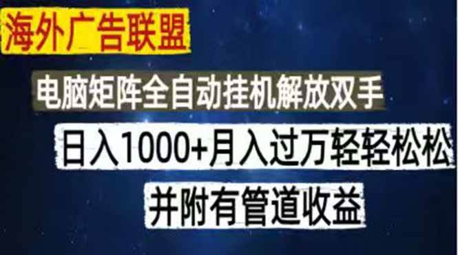 (18989期)海外广告联盟每天几分钟日入1000+无脑操作,可矩阵并附有管道收益-来友网创
