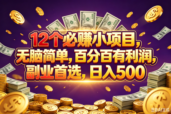 (18976期)12个必赚的小项目,百分百赚元子,无脑简单,副业首选,日入500+-来友网创