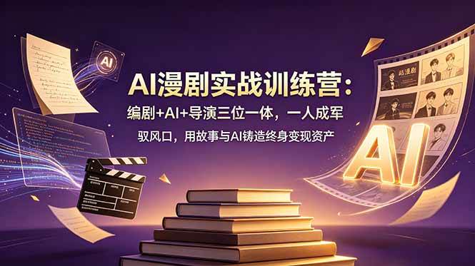 (19032期)AI漫剧实战训练营:编剧+AI+导演三位一体,一人成军 驭风口,用故事与AI铸造终身变现资产-来友网创