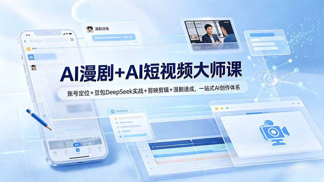 (19147期)AI漫剧+AI短视频大师课:账号定位+豆包DeepSeek实战+剪映剪辑+漫剧速成,一站式AI创作体系-来友网创