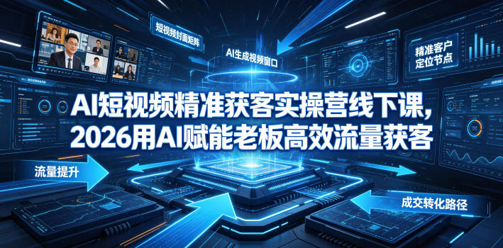 AI短视频精准获客实操营6月10-14号线下课,2026用AI赋能老板高效流量获客-来友网创