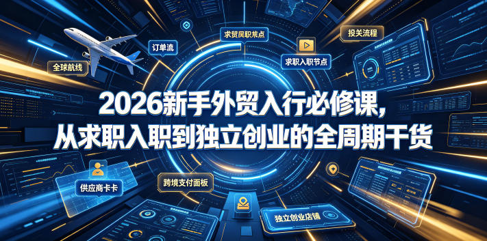 2026新手外贸入行必修课,从求职入职到独立创业的全周期干货-来友网创