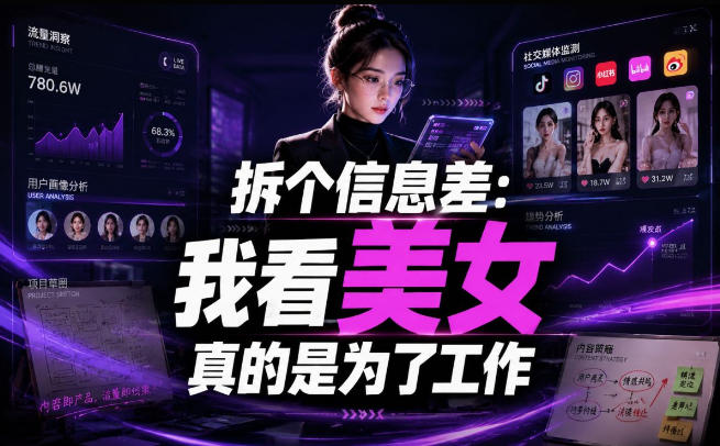 【理直气壮】我给看美女找了一个非常恰当的理由,信息差项目-来友网创