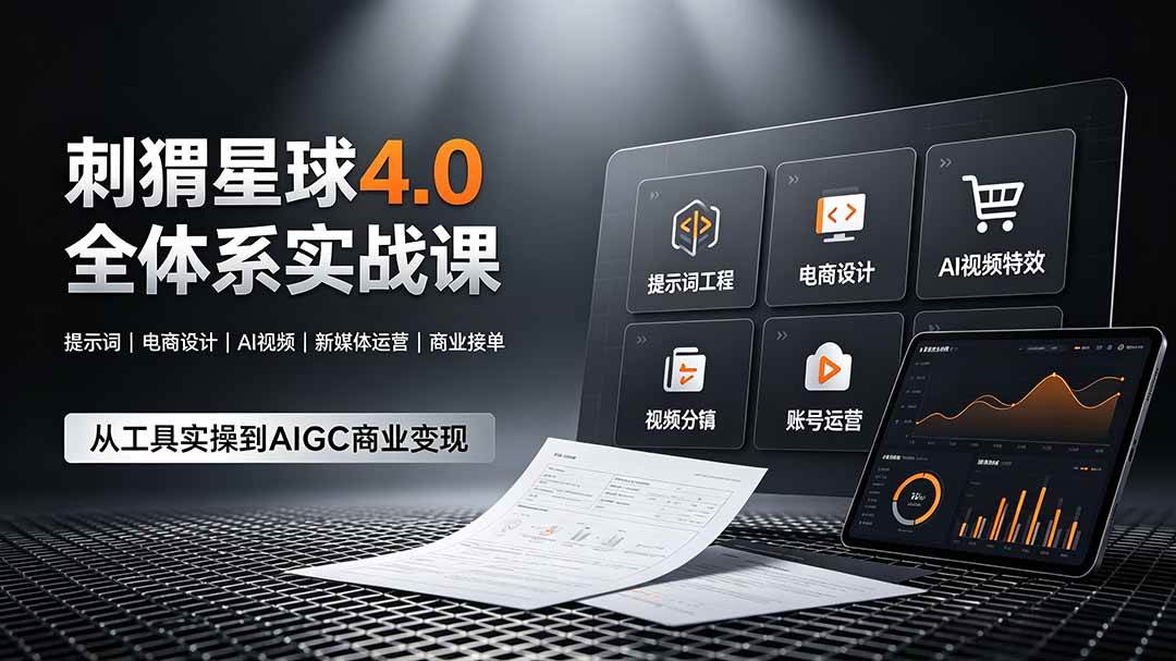 (19224期)刺猬星球4.0全体系实战课,覆盖提示词工程、电商设计、AI视频特效与新媒体运营,一站式掌握AIGC商业核心技能-来友网创