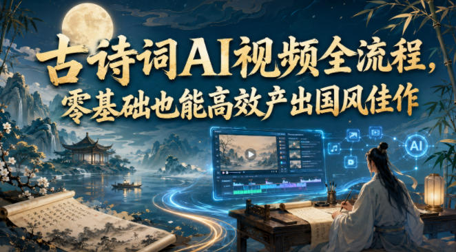 古诗词AI视频全流程,零基础也能高效产出国风佳作-来友网创