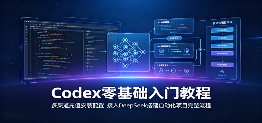 Codex零基础入门教程:多渠道充值安装配置,接入DeepSeek搭建自动化项目完整流程-来友网创