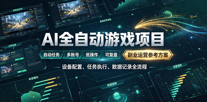 AI全自动游戏躺賺副业:日入几百,稳定运行三年的项目!【揭秘】-来友网创