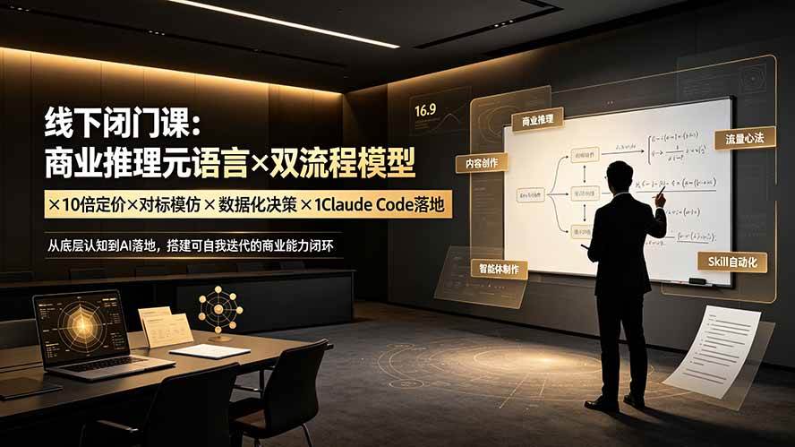(19381期)线下闭门课:商业推理元语言×双流程模型×10倍定价×对标模仿×数据化决策×Claude Code落地,击穿认知盲区-来友网创