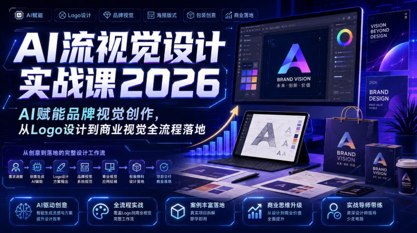 AI流视觉设计实战课2026:AI赋能品牌视觉创作,从Logo设计到商业视觉全流程落地-来友网创