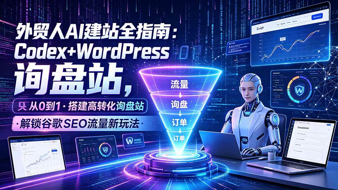 (19439期)外贸人AI建站全指南:Codex+WordPress从0到1·搭建高转化询盘站·解锁谷歌SEO流量新玩法-来友网创