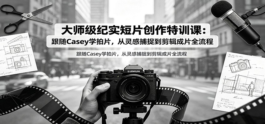 大师级纪实短片创作特训课:跟随Casey学拍片,从灵感捕捉到剪辑成片全流程-来友网创
