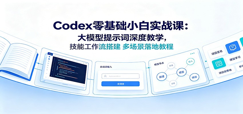 Codex零基础小白实战课:大模型提示词深度教学,技能工作流搭建多场景落地教程-来友网创