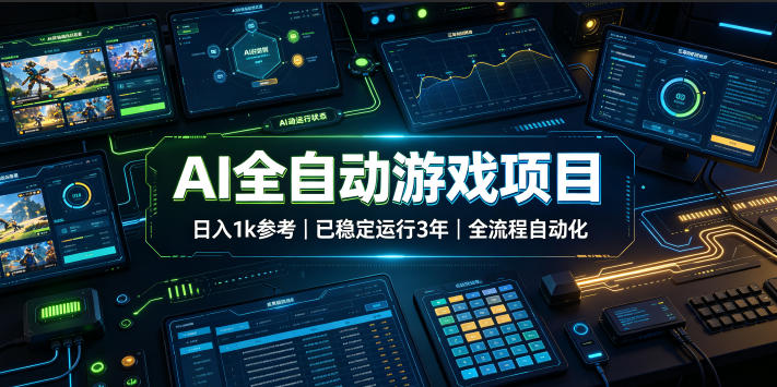 AI全自动游戏项目,日入1k,已稳定运行3年躺賺,全流程自动化!【揭秘】-来友网创