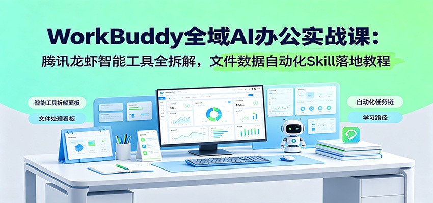 WorkBuddy全域AI办公实战课:腾讯龙虾智能工具全拆解,文件数据自动化Skill落地教程-来友网创