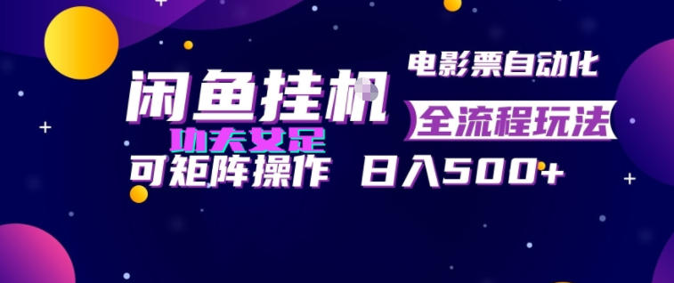 闲鱼挂G卖电影票自动全流程玩法,可矩阵操作,轻松日入500+【揭秘】-来友网创