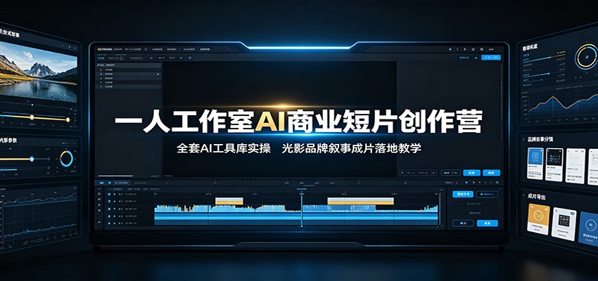 一人工作室AI商业短片创作营:全套AI工具库实操,光影品牌叙事成片落地教学-来友网创