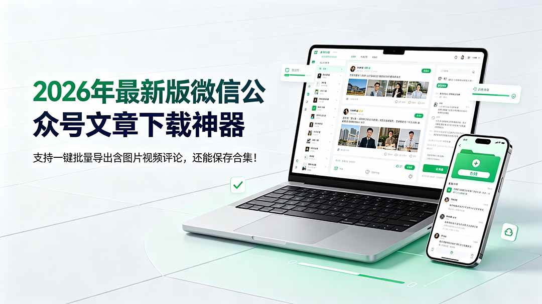 (19486期)2026年最新版微信公众号文章下载神器,支持一键批量导出含图片视频评论,还能保存合集!-来友网创