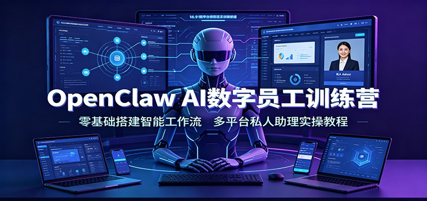 OpenClaw AI数字员工训练营:零基础搭建智能工作流,多平台私人助理实操教程-来友网创