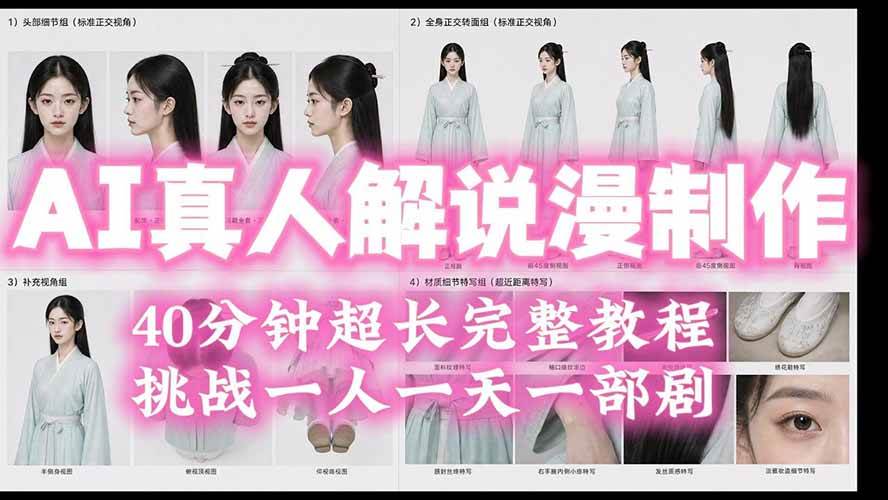(19508期)2026AI真人解说漫剧制作40分钟超长完整教程:自动批量化制作,挑战一人一天一部剧!-来友网创