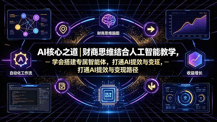 (19542期)AI核心之道|财商思维结合人工智能教学,学会搭建专属智能体,打通AI提效与变现路径-来友网创