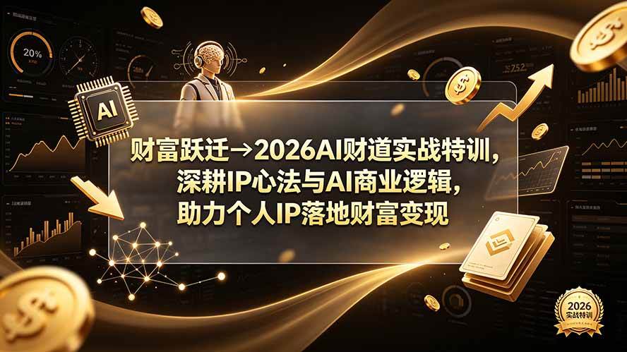 (19547期)财富跃迁→2026AI财道实战特训,深耕IP心法与AI商业逻辑,助力个人IP落地财富变现-来友网创