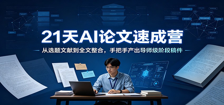 21天AI论文速成营:从选题文献到全文整合,手把手产出导师级阶段稿件-来友网创