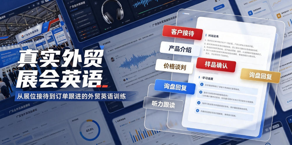 真实外贸展会英语,广交会外贸口语听力突击课程【音频】-来友网创