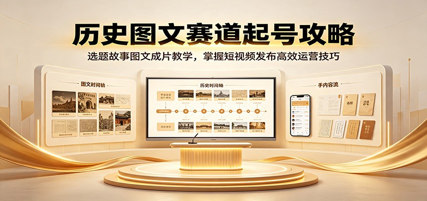 历史图文赛道起号攻略:选题故事图文成片教学,掌握短视频发布高效运营技巧-来友网创