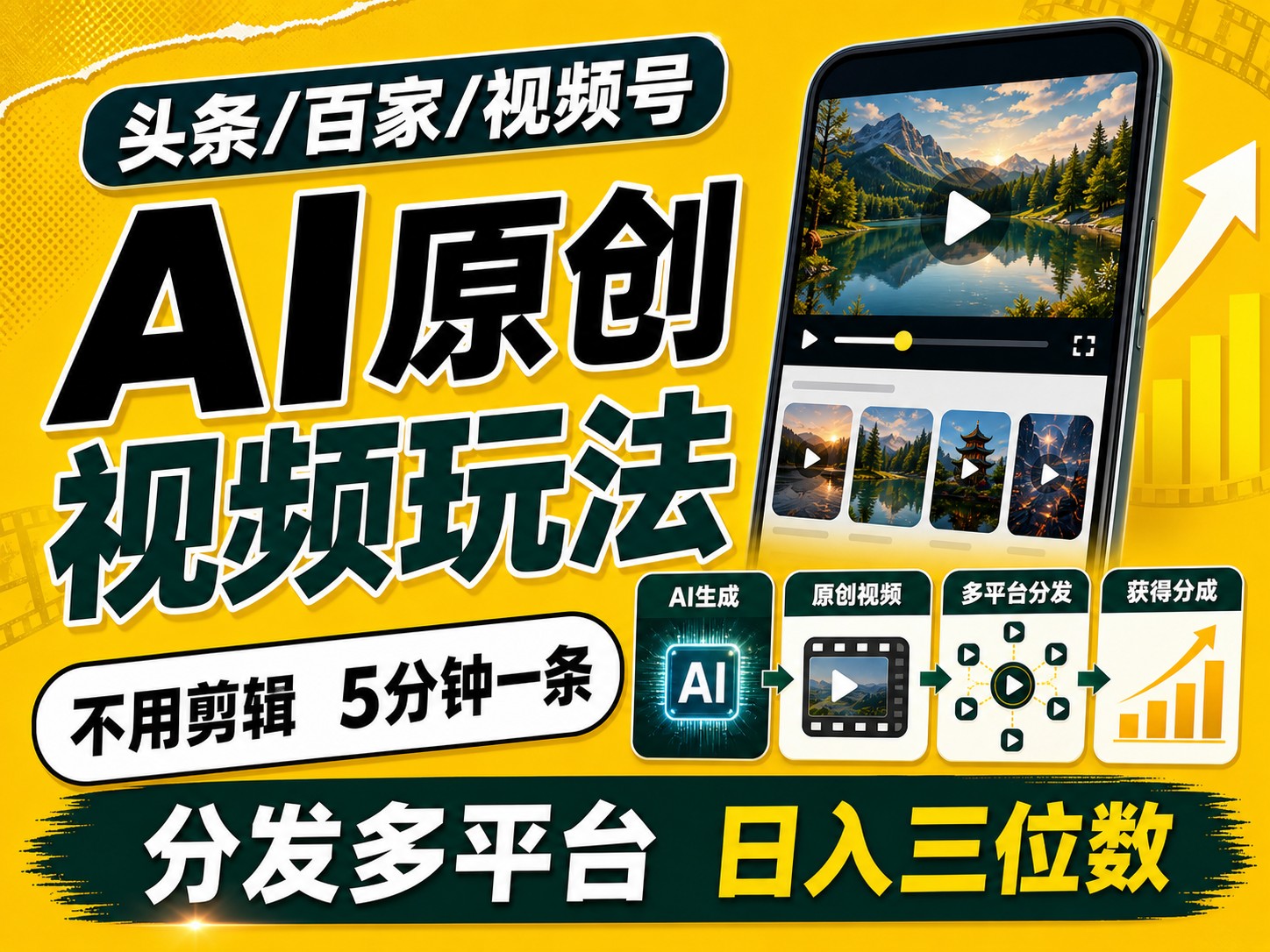 2026头条百家号升级玩法 5分钟一条原创视频 发多平台赚收-来友网创