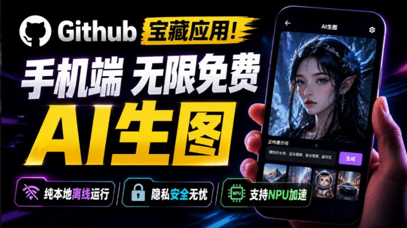 Github宝藏应用!手机端无限免费AI生图,纯本地离线运行,支持NPU加速斩获3.1k stars,local-dream-来友网创