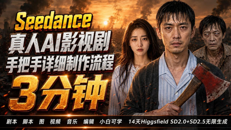3分钟真人AI影视剧怎么做?SD 2.0手把手完整制作流程|Higgsfield 14天SD 2.0/2.5无限生成-来友网创