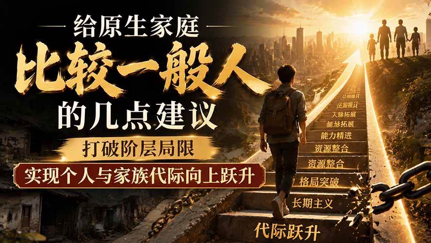 (19708期)付费文章:给原生家庭比较一般人的几点建议,打破阶层局限,实现个人与家族代际向上跃升-来友网创